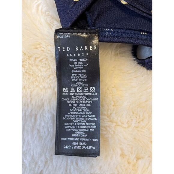 Ted Baker Dahleya Navy Polka-Dot Triangle Bikini Top Size 3 (US Size 8) NWT - Picture 8 of 9